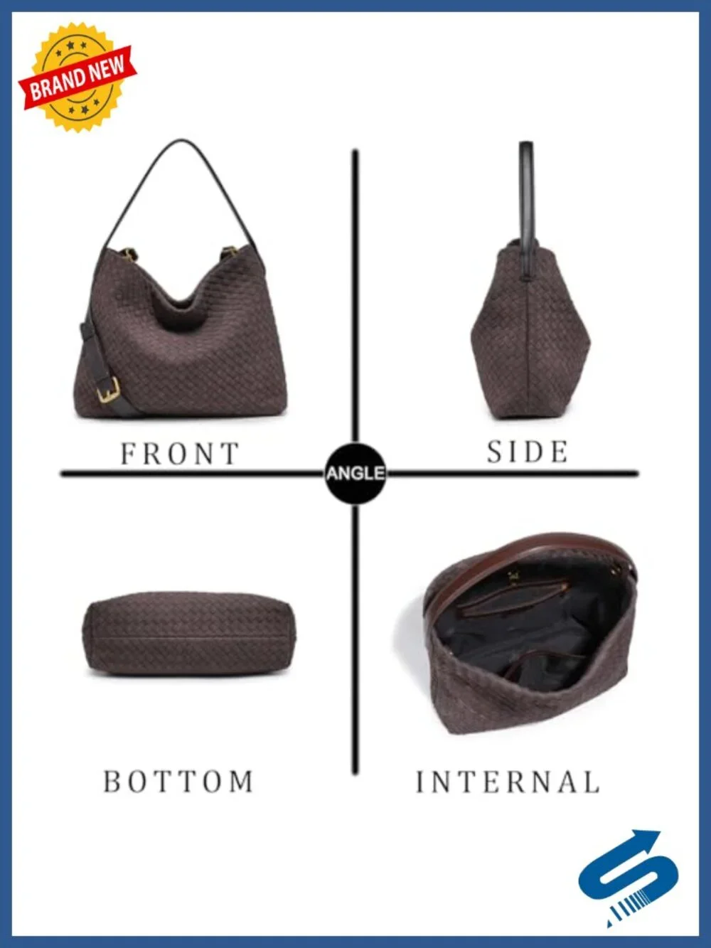 Suede Woven Tote Bag Braided Hobo Satchel Large Shoulder Purse Work Travel